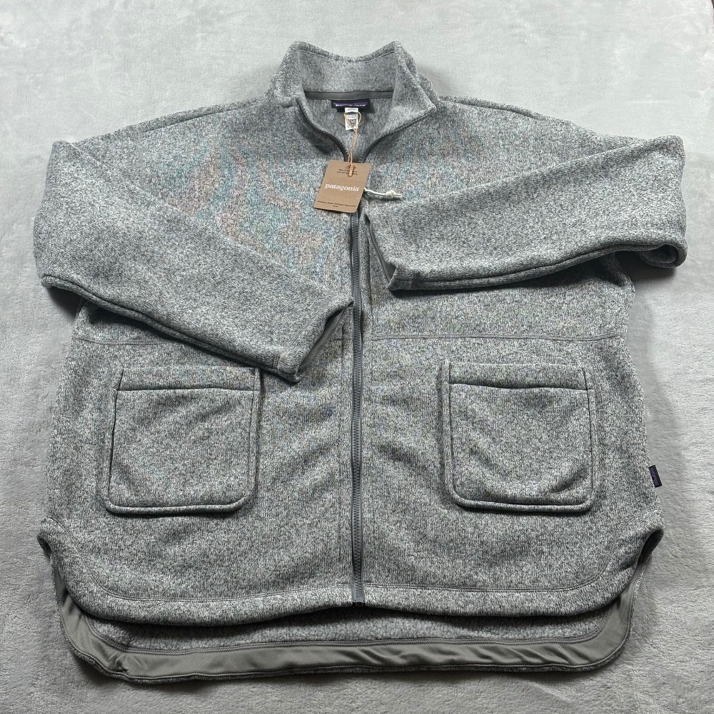 Patagonia Better Sweater Oversized Coat Birch White Full Zip Fleece XL - Picture 2 of 8